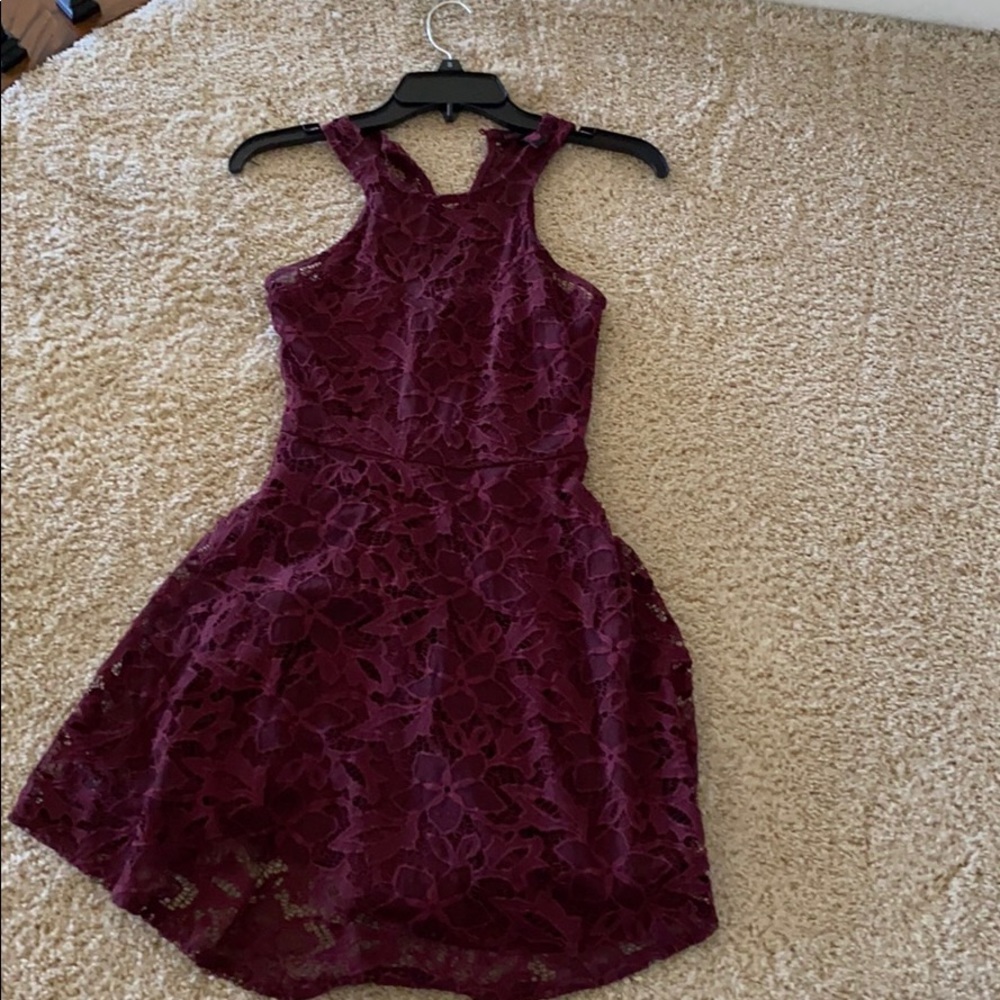 material girl small maroon lace dress